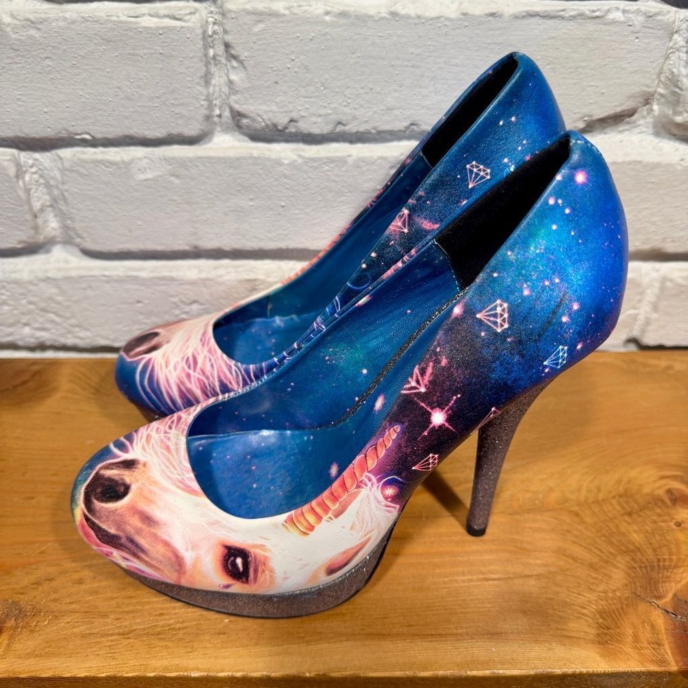 🦄✨ IRON FIST by Avril Lavigne Unicorn Galaxy Platform Heels BRAND NEW in Box ✨🦄